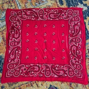 Color Fast Vintage Red Bandana Handkerchief 20" made USA 100% Cotton RN 13962